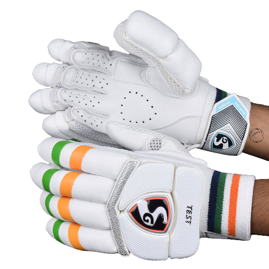 SG Test Indian Tri Colour Cricket Batting Gloves Adult Size