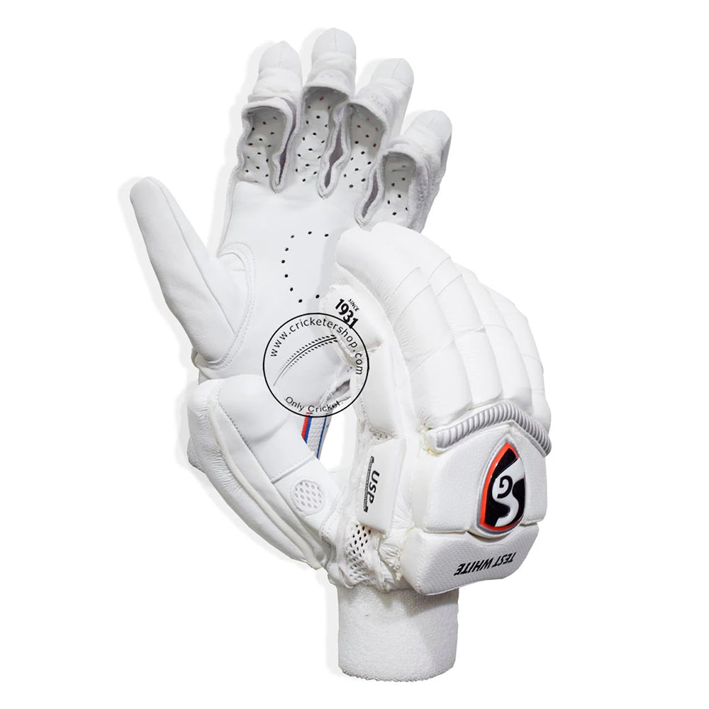 SG Test White Cricket Batting Gloves Mens Size Cricketershop