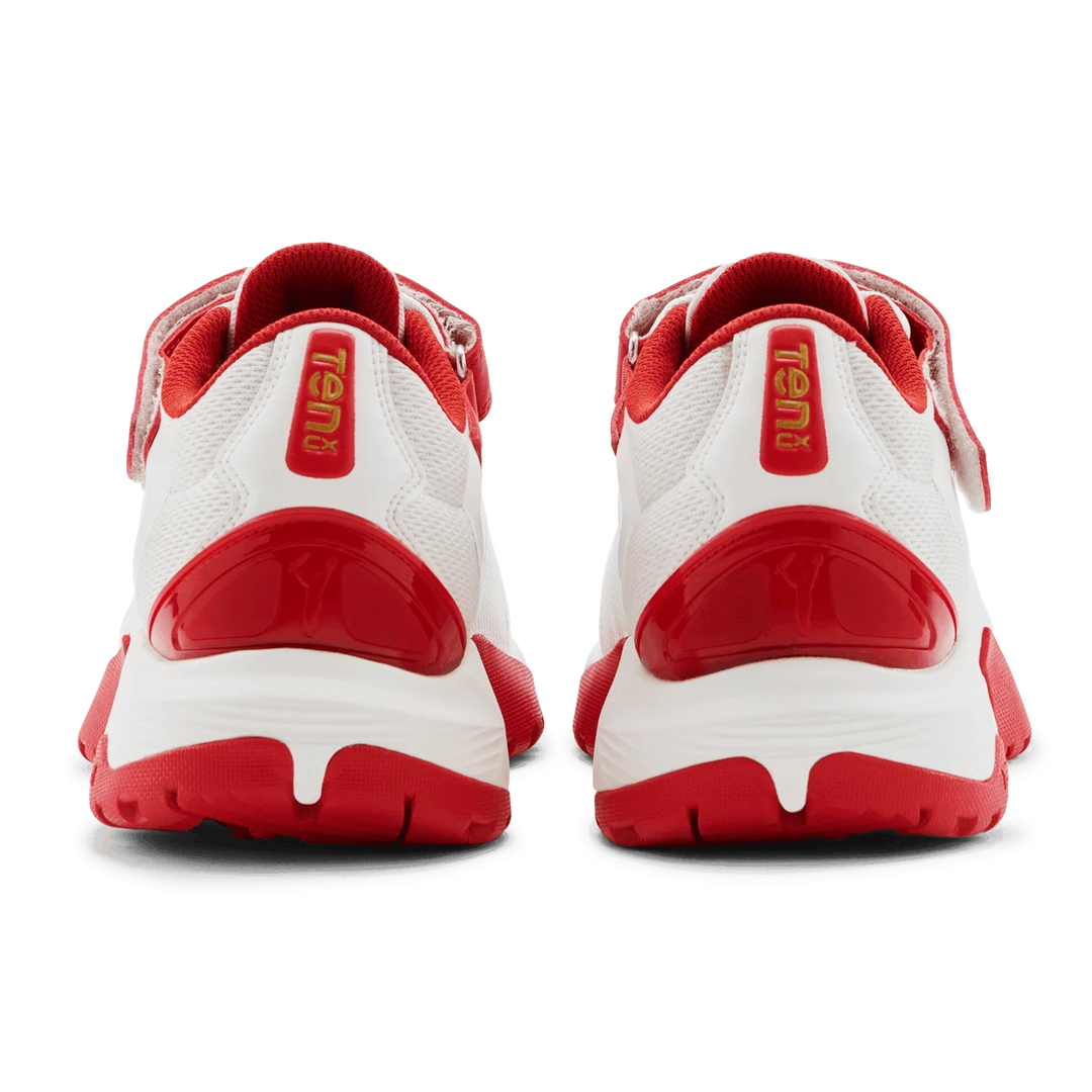 Tenxu All Rounder Swing Cricket Rubber Shoes Bright White Racing Red@front view8