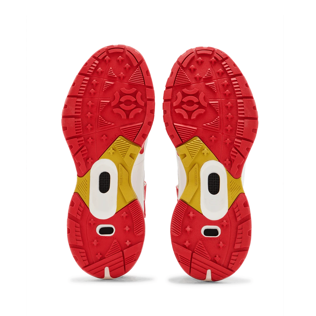 Tenxu All Rounder Swing Cricket Rubber Shoes Bright White Racing Red@front view5