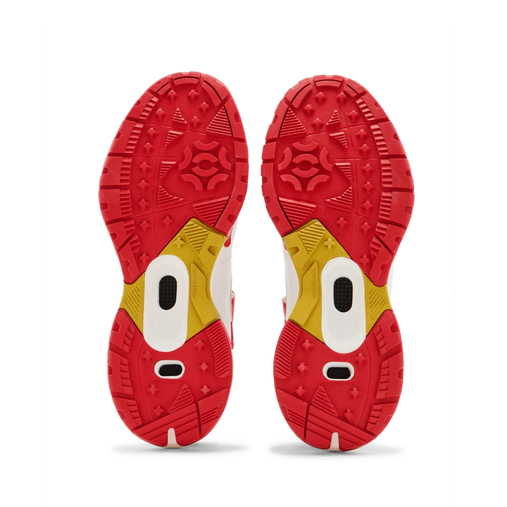 Tenxu All Rounder Swing Cricket Rubber Shoes Bright White Racing Red@front view5