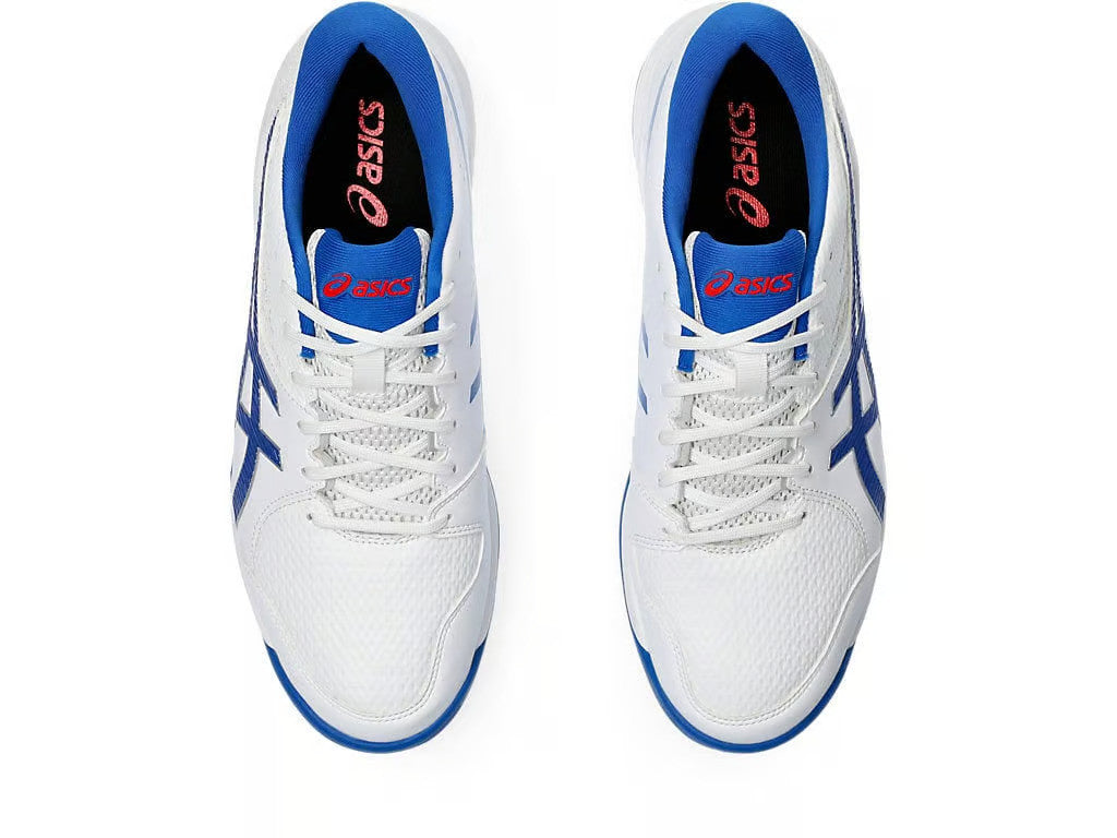 Asics GEL Peake 2 Cricket Shoes White and Tuna Blue @ Top View