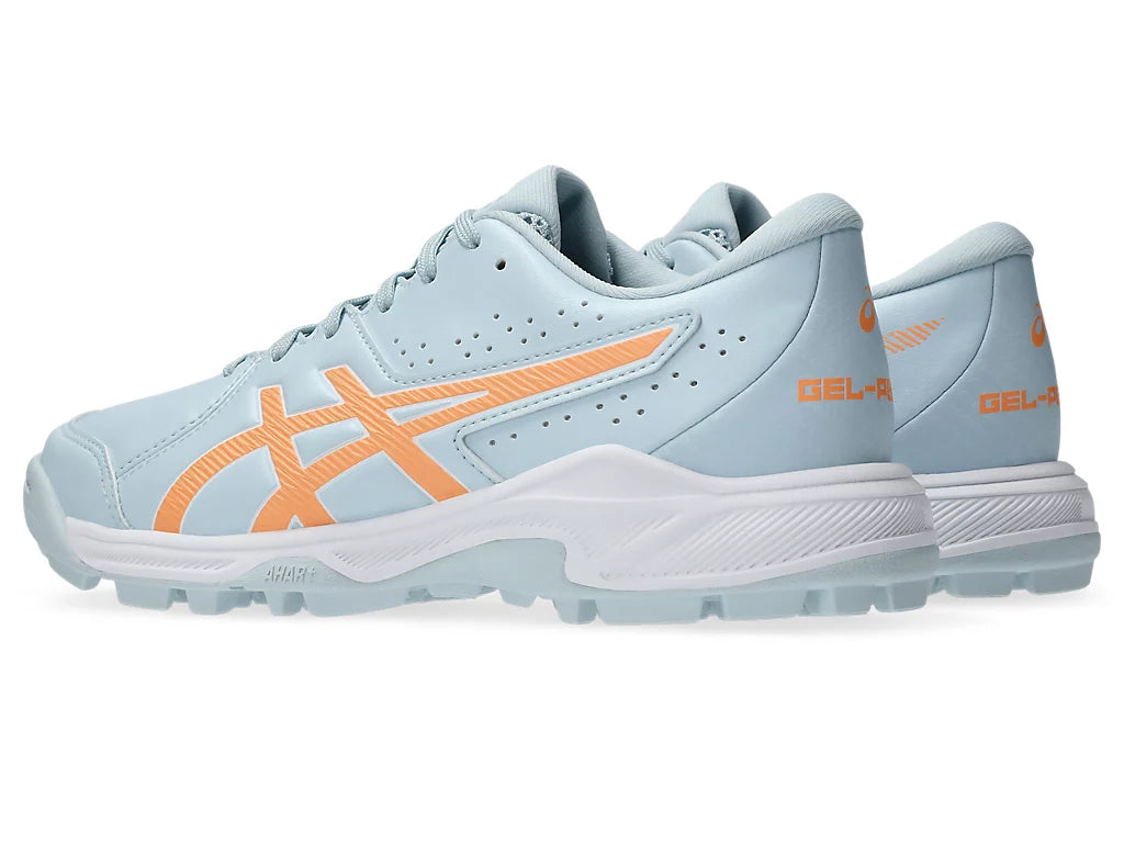 Asics Gel Peake 2 GS Rubber Kids Cool Gray Bright Sunstone Shoes Size@front view3