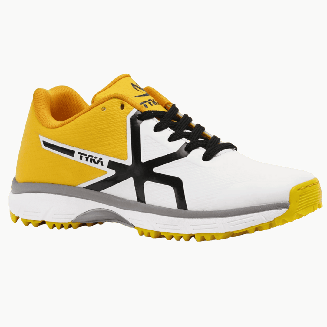 Tyka Champ 16 Rubber Cricket Shoes White Yellow Size