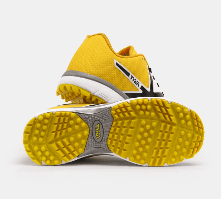 Tyka Champ 16 Rubber Cricket Shoes White Yellow Size