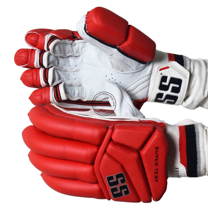 SS Super Test Red Cricket Batting Gloves Mens Size