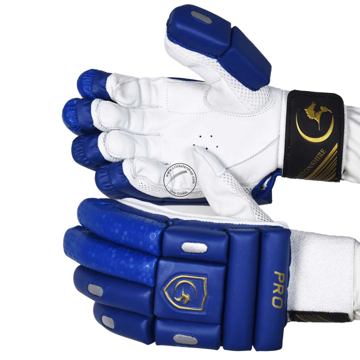 Gortonshire Pro Blue Cricket Batting Gloves Mens Size