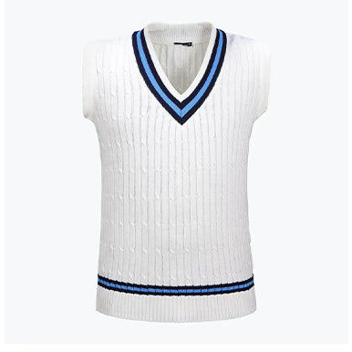 DSC DS 200 Cricket Sweater White & Navy Size