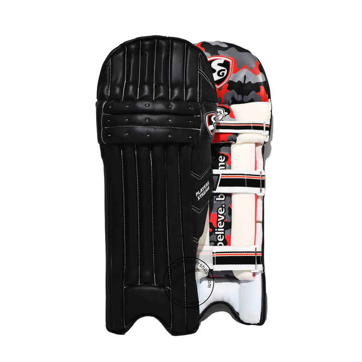 SG Players Xtreme Cricket Batting Leg Guard Pads Black Mens Size