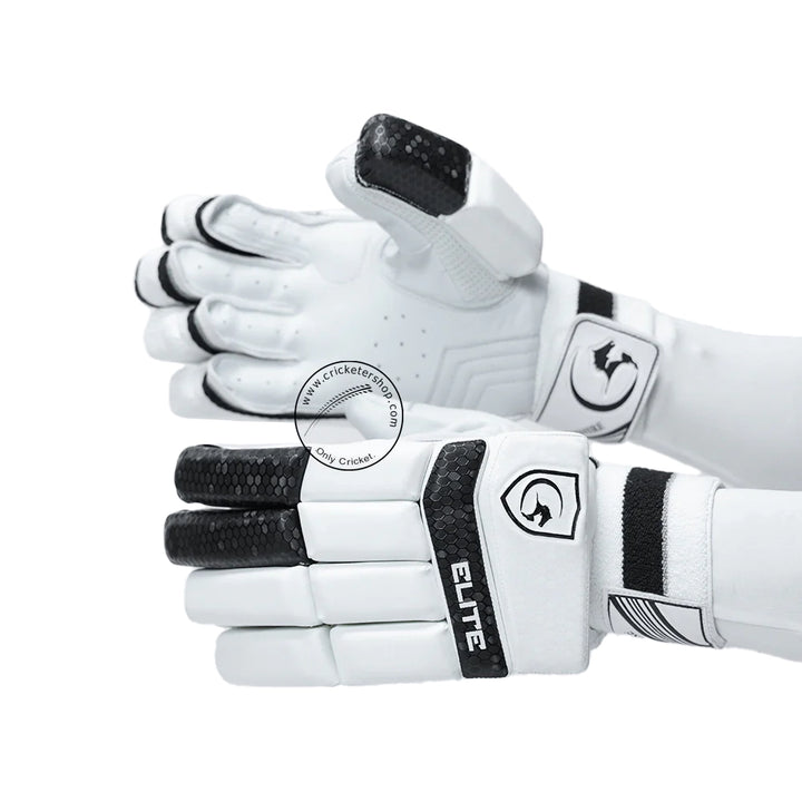 Gortonshire Elite Black & White Cricket Batting Gloves