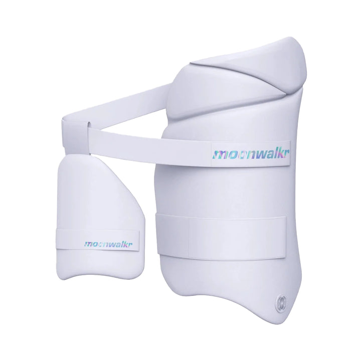 Moonwalkr 2.0 Cricket Batting Combo Thigh Guard Pad White