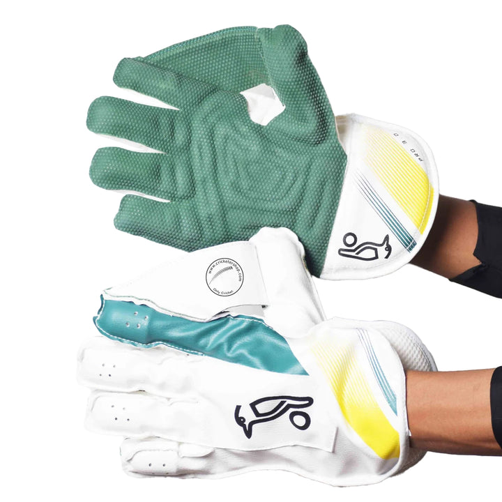 Kookaburra Pro 3.0 Wicket Keeping Gloves Green Gold