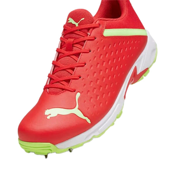 Puma 22.2 FH 10729906 Cricket Spikes Shoes Red Green Size