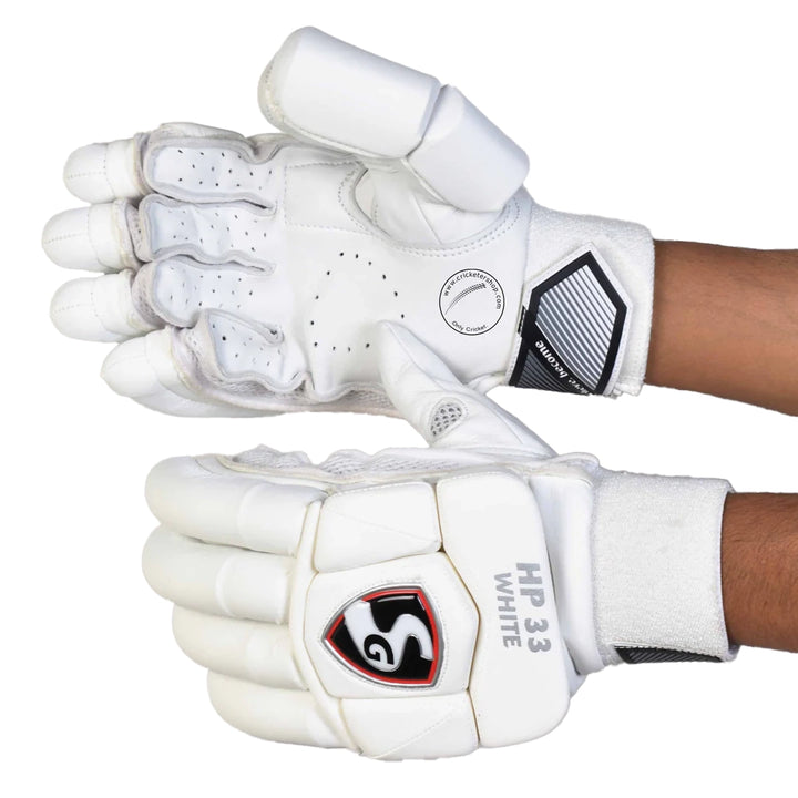 SG HP 33 White Cricket Batting Gloves Mens Size