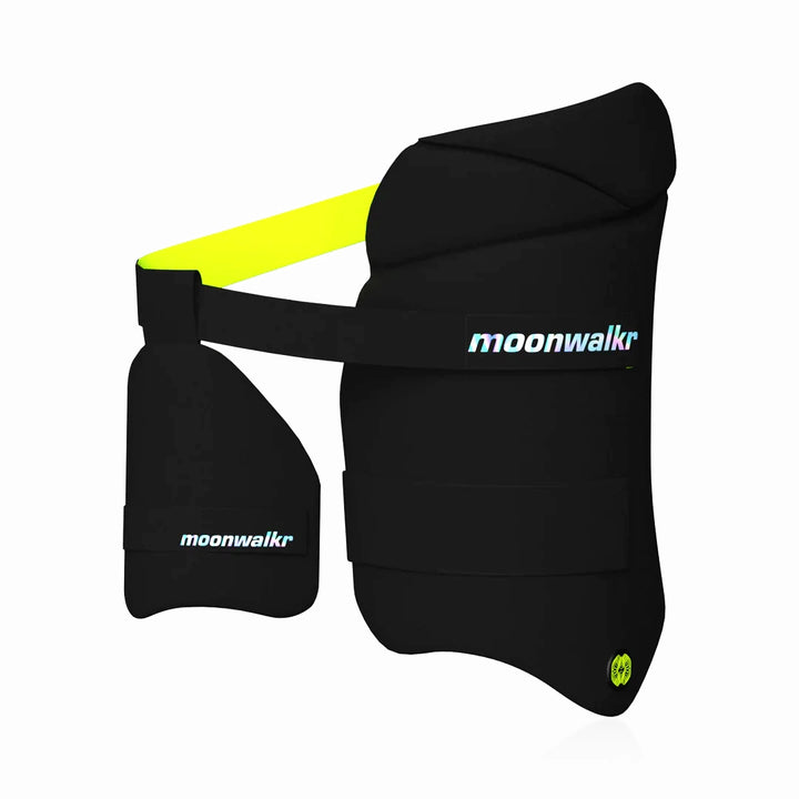 Moonwalkr 2.0 Cricket Batting Combo Thigh Guard Pad Black