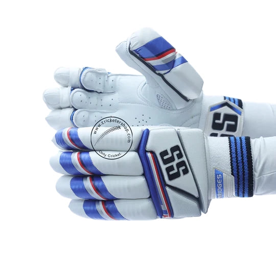 SS Super Test Blue Red White Cricket Batting Gloves Mens Size