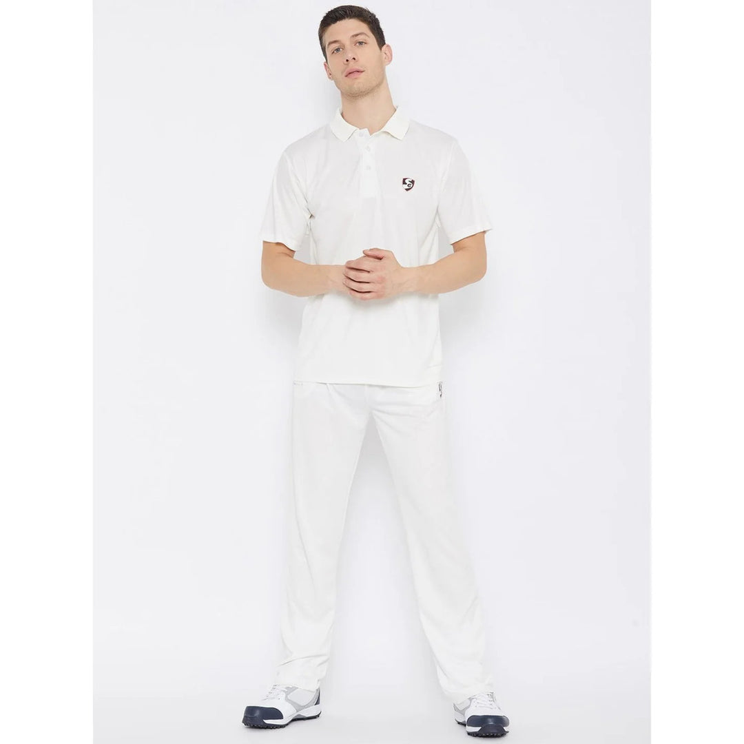 SG Club Cricket Shirt/Pant White Half Sleeves Size @ Front View