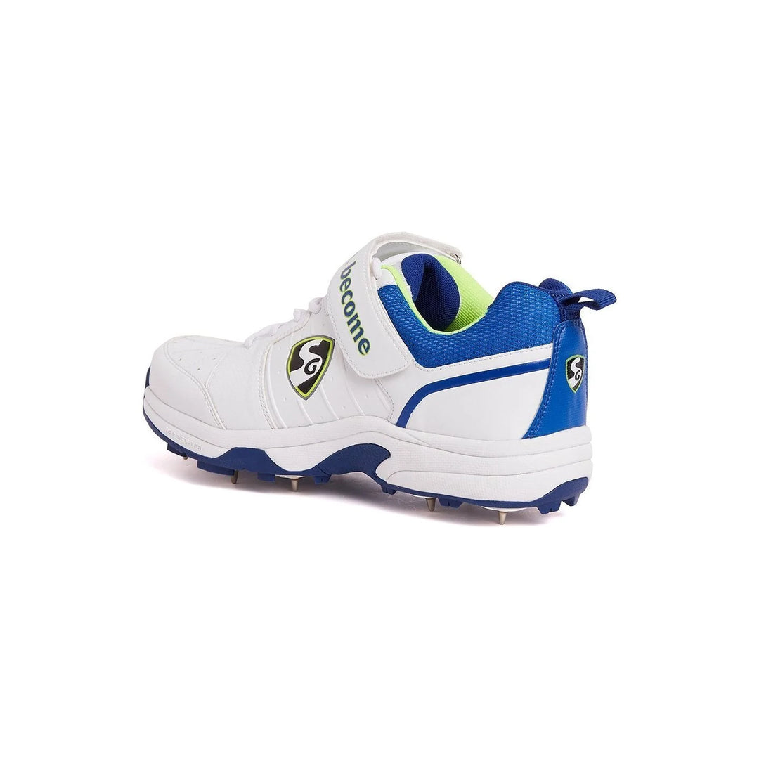 SG Sierra 2.0 Full Metal Spikes White R.Blue Lime Cricket Shoes Size