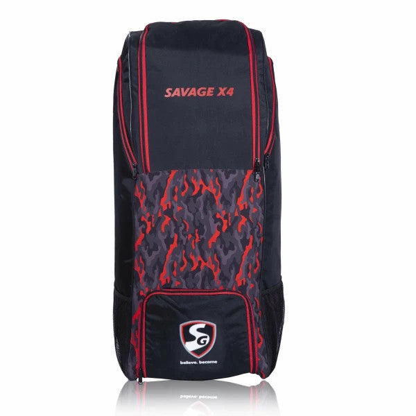 SG Savage X4 Cricket Duffle Kit Bag With Wheels @ Front View