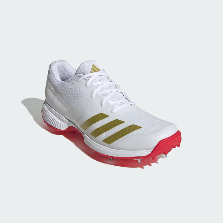 Adidas 22 Yard White Red Gold Spikes Cricket Shoes Size
