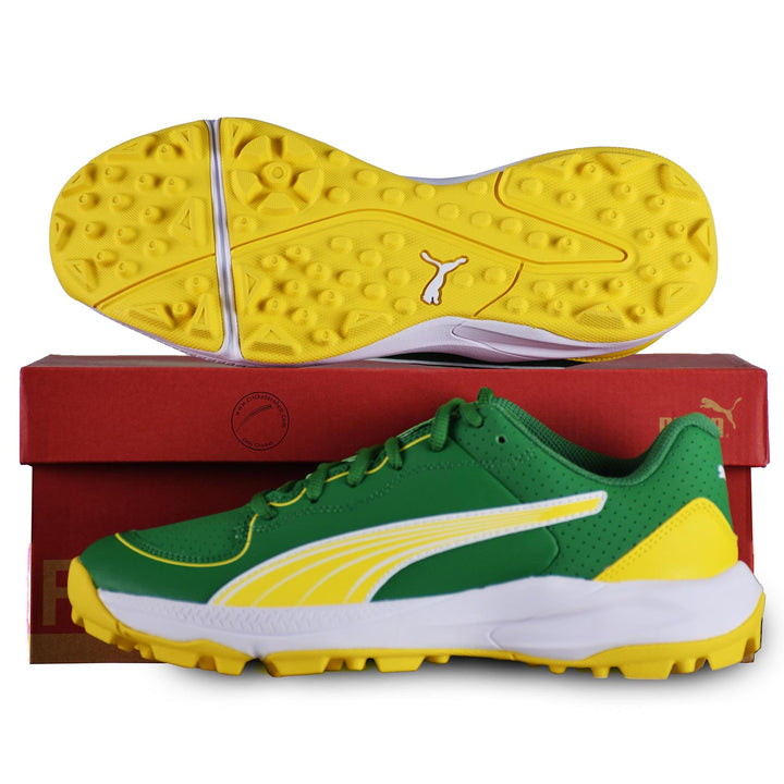 Puma 24 FH 10769905 Cricket Rubber Shoes Green Peel Yellow White Size