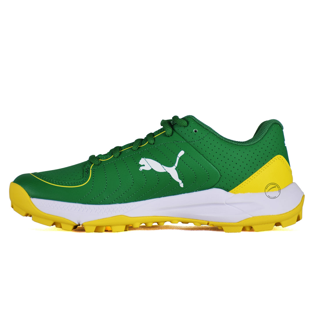 Puma 24 FH 10769905 Cricket Rubber Shoes Green Peel Yellow White Size