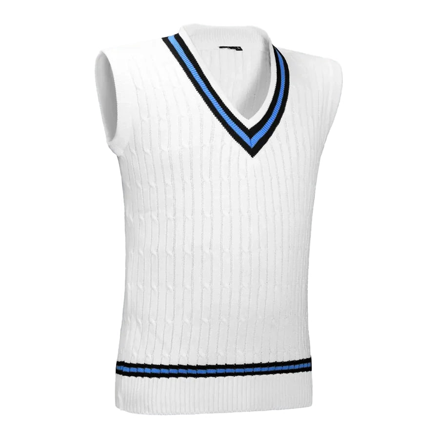 DSC DS 200 Cricket Sweater White & Navy Size