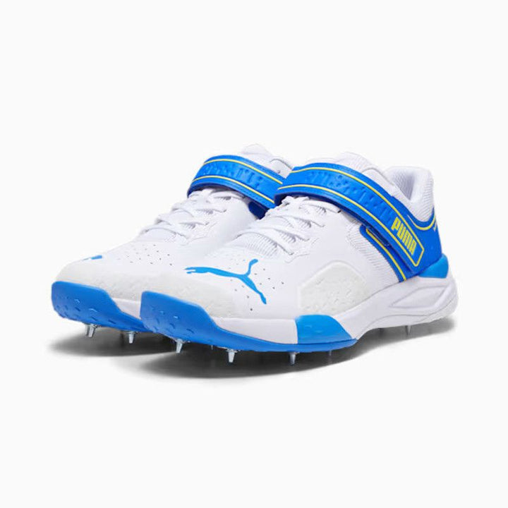 Puma 22 FH 10666907 Cricket Bowling Spikes Shoes White Octa Blue