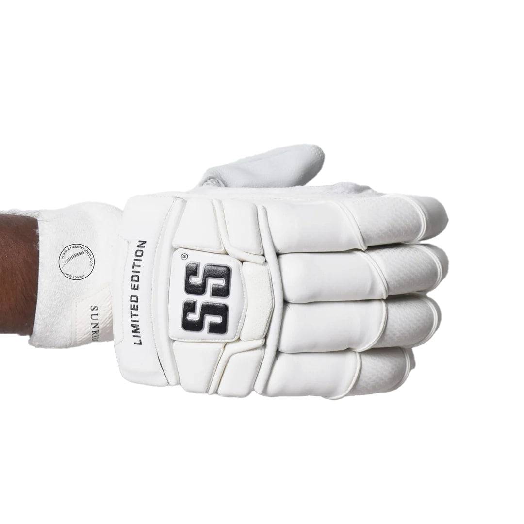 SS Limited Edition All White Cricket Batting Gloves Mens Size