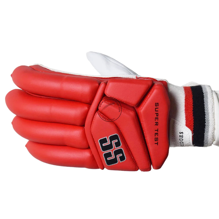 SS Super Test Red Cricket Batting Gloves Mens Size