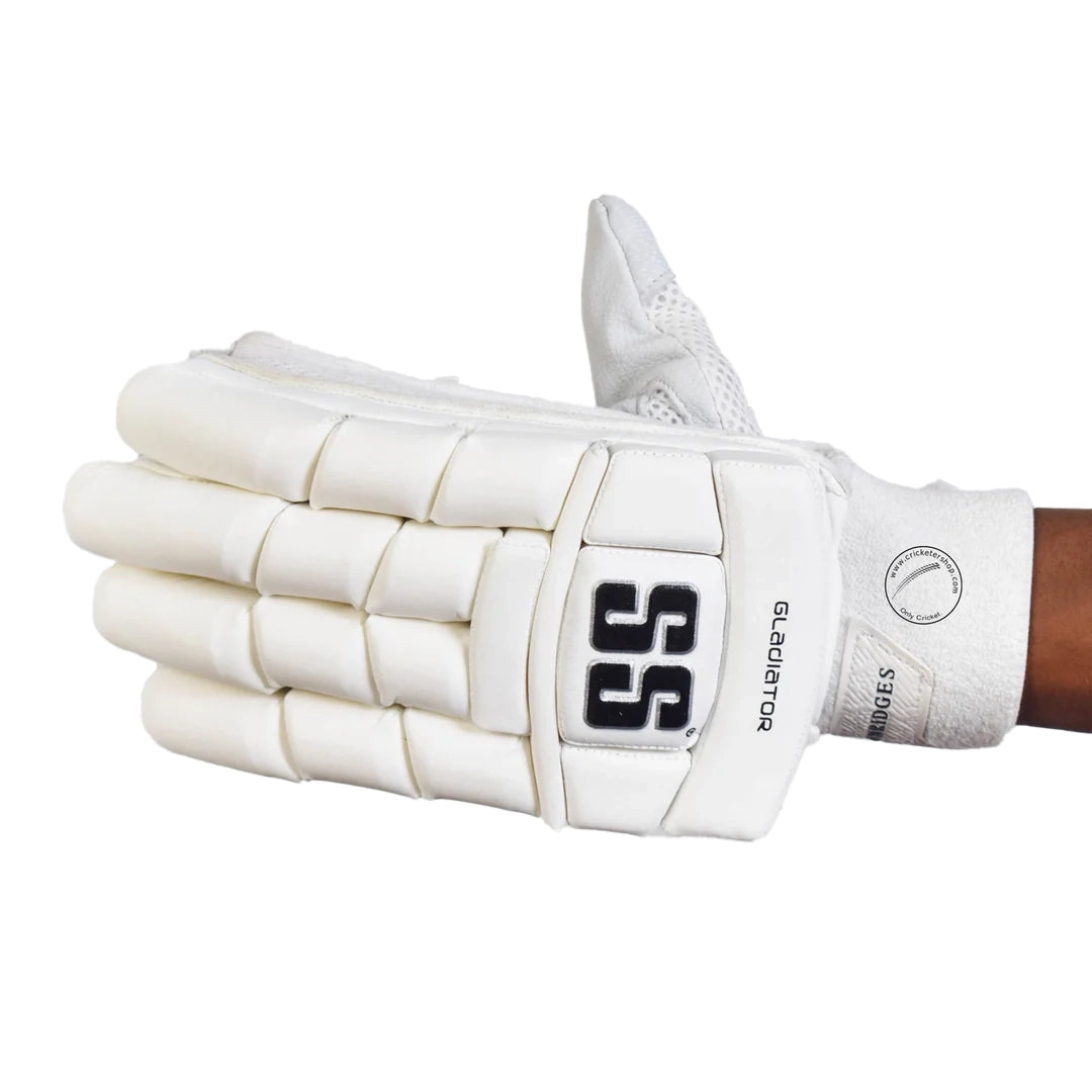 SS Gladiator White Cricket Batting Gloves Mens Size