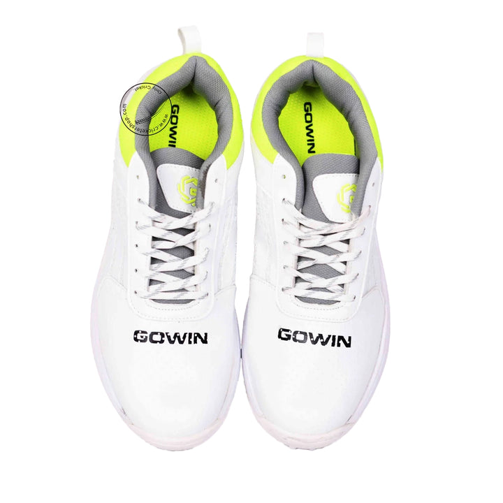 Gowin Turf Cricket Rubber All White Shoes Size