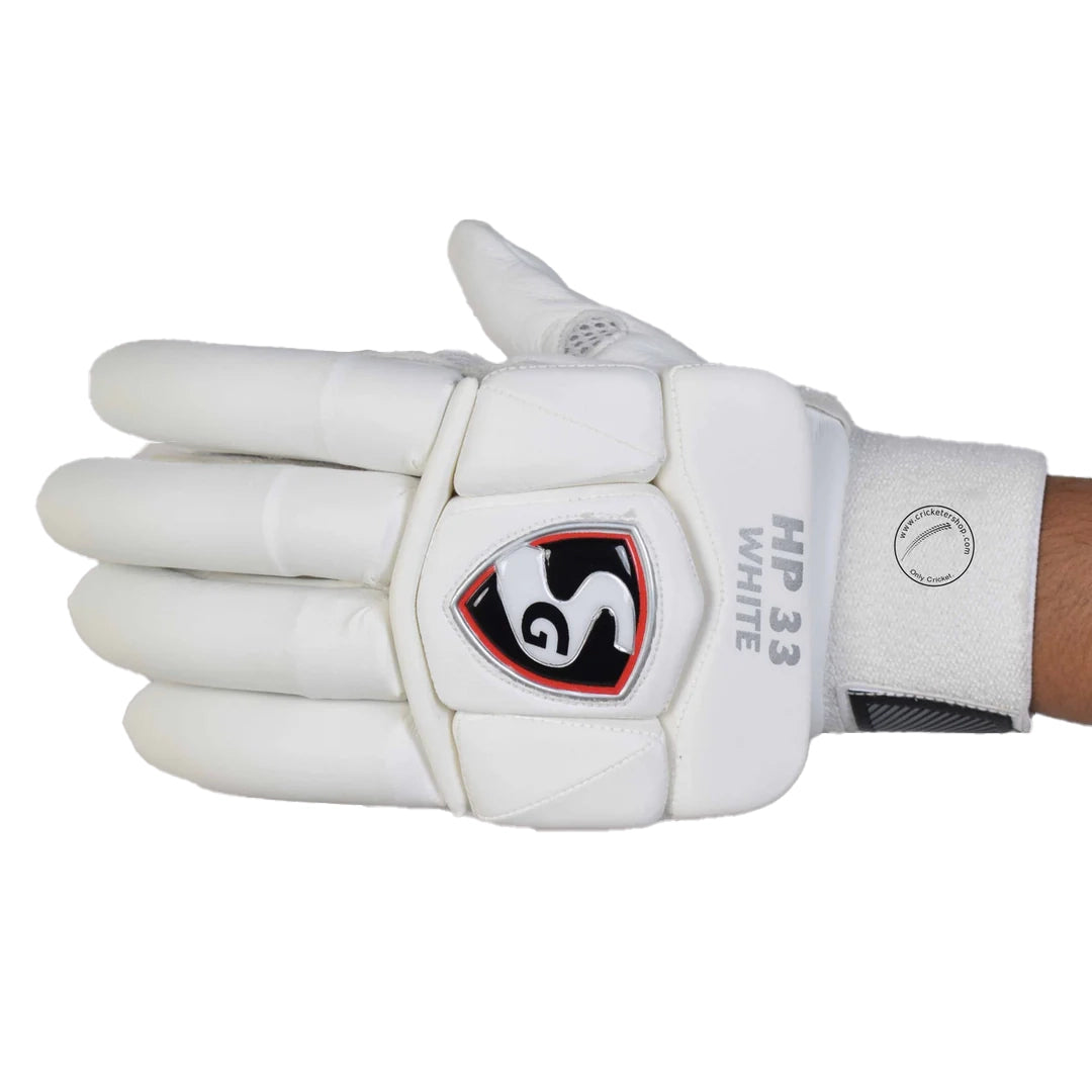 SG HP 33 White Cricket Batting Gloves Mens Size