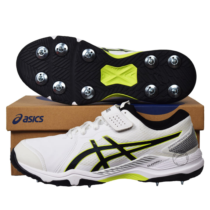 Asics GEL Speed Menace FF White/Black Cricket Spikes Shoes