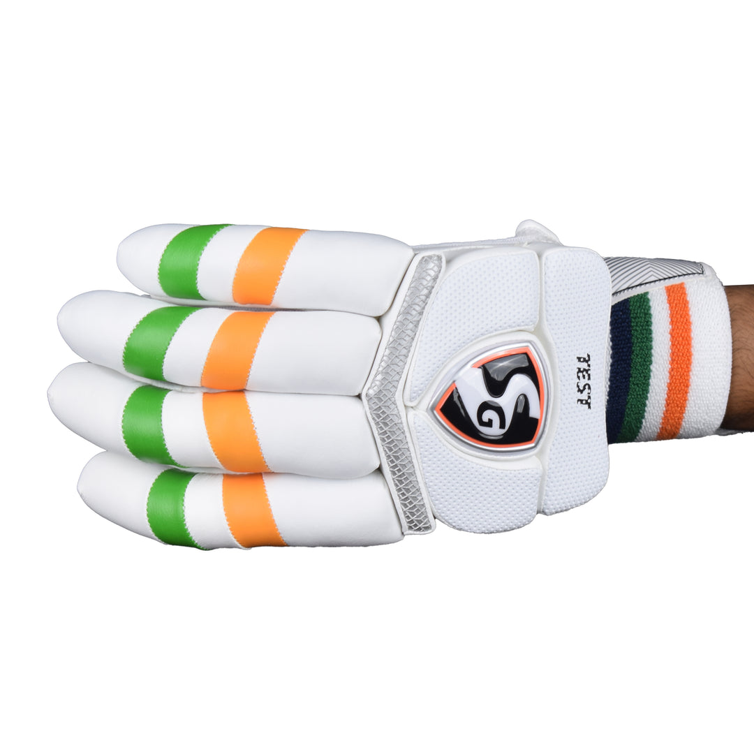 SG Test Indian Tri Colour Cricket Batting Gloves Mens Size