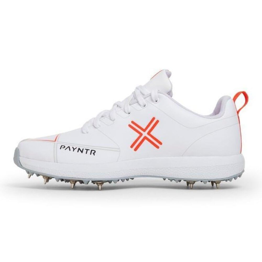 PAYNTR X Spikes Cricket Shoes All White
