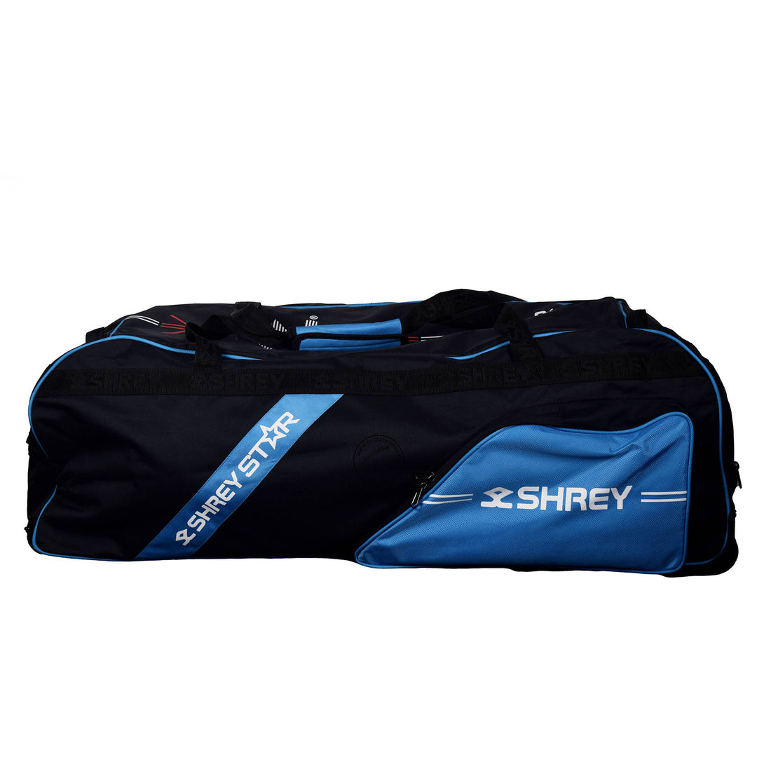 Shrey Star Wheelie 2.0 Cricket Kit Bag With Rod Color Blue/Black