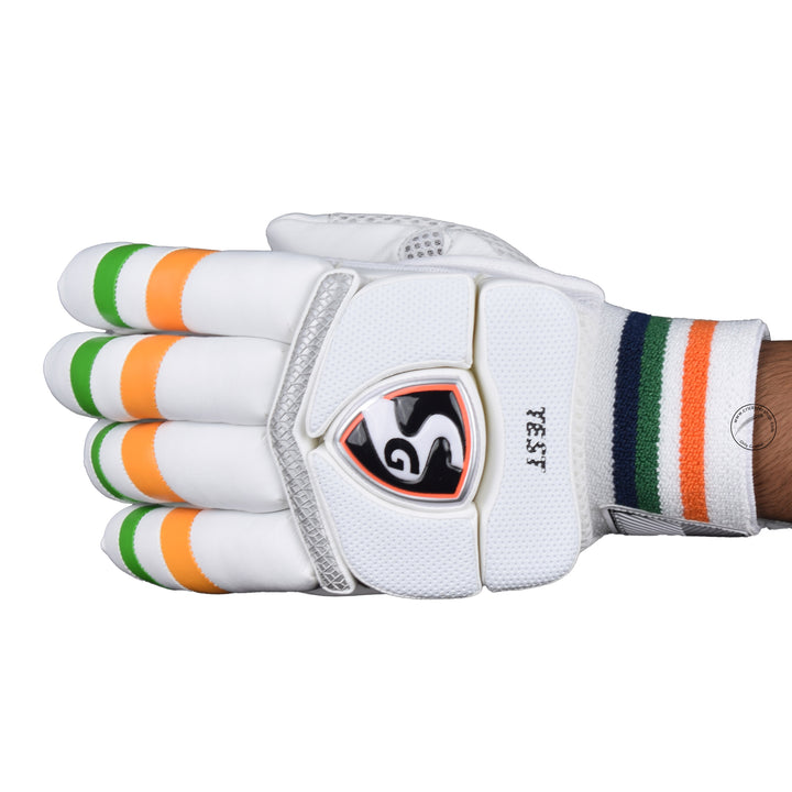 SG Test Indian Tri Colour Cricket Batting Gloves Mens Size