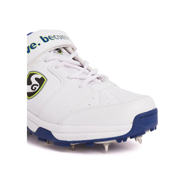 SG Sierra 2.0 Full Metal Spikes White R.Blue Lime Cricket Shoes Size