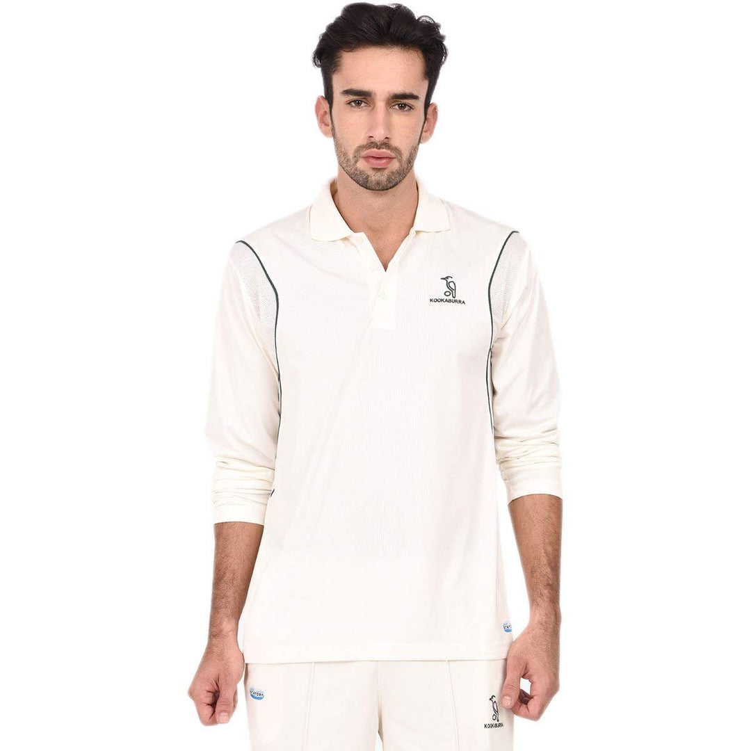 Kookaburra Cricket T Shirt Full Sleeve off White@front view2