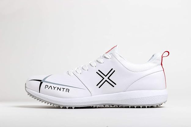 PAYNTR V Rubber Cricket Shoes All White Pimple