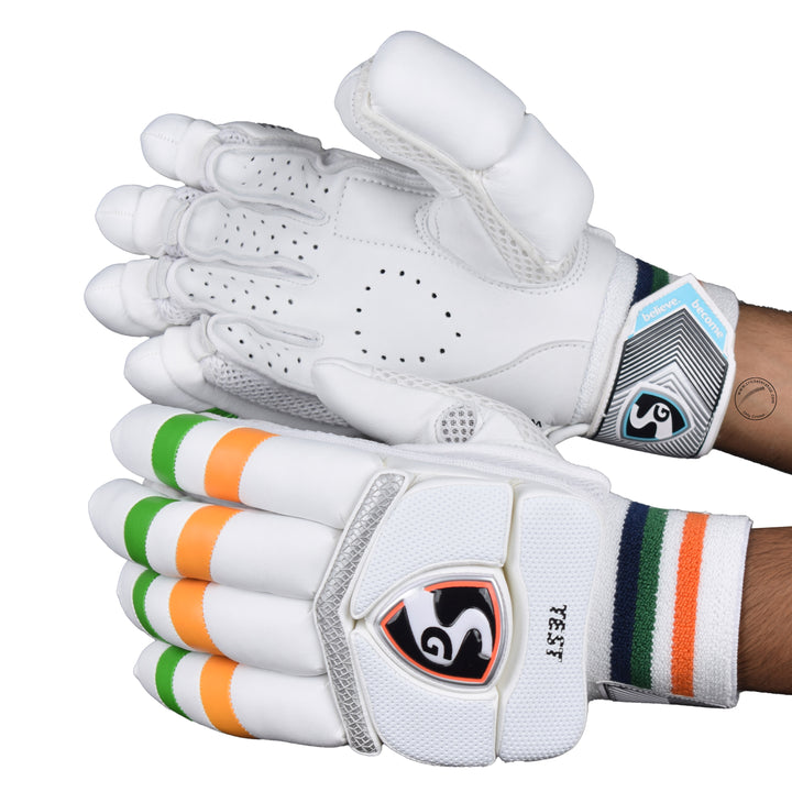 SG Test Indian Tri Colour Cricket Batting Gloves Mens Size