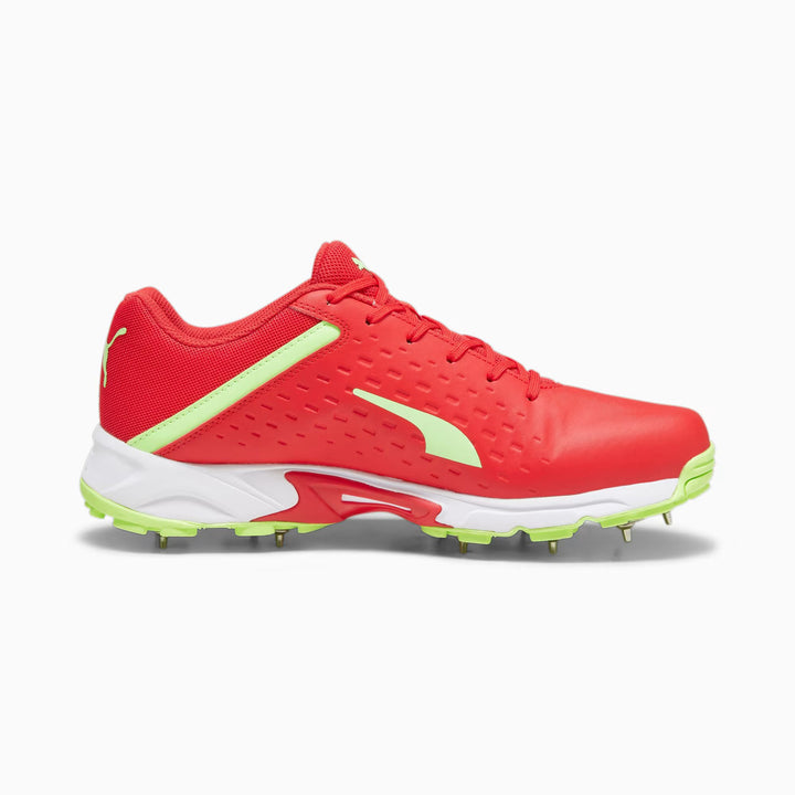 Puma 22.2 FH 10729906 Cricket Spikes Shoes Red Green Size @ Side View 3