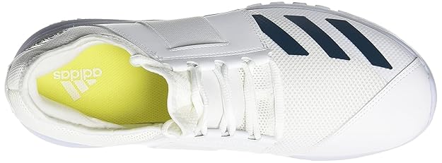 Adidas Howzat Spike 20 White/Teal/ Yellow Cricket Shoes@front view3