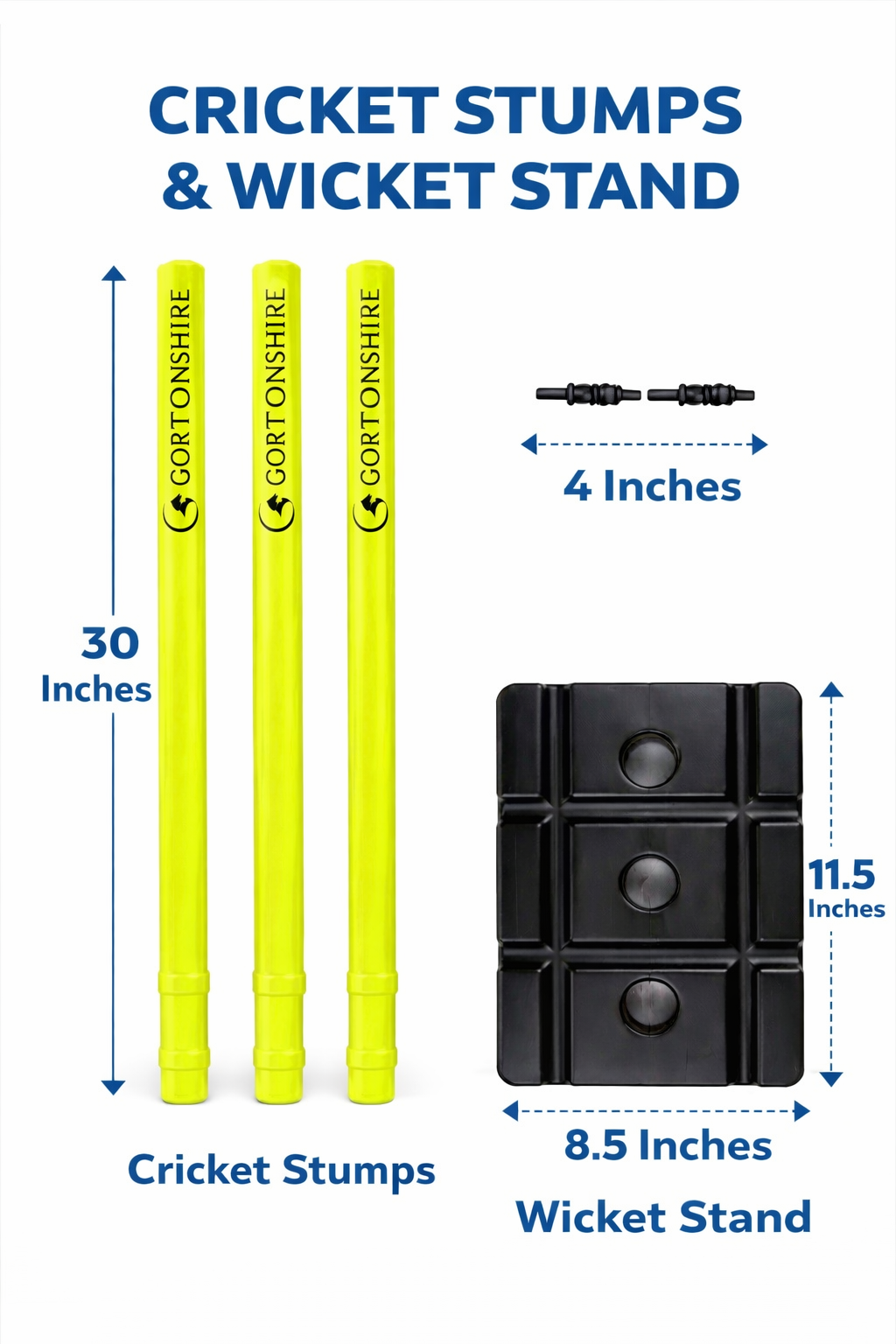 Gortonshire Cricket Plastic Stumps Full Size