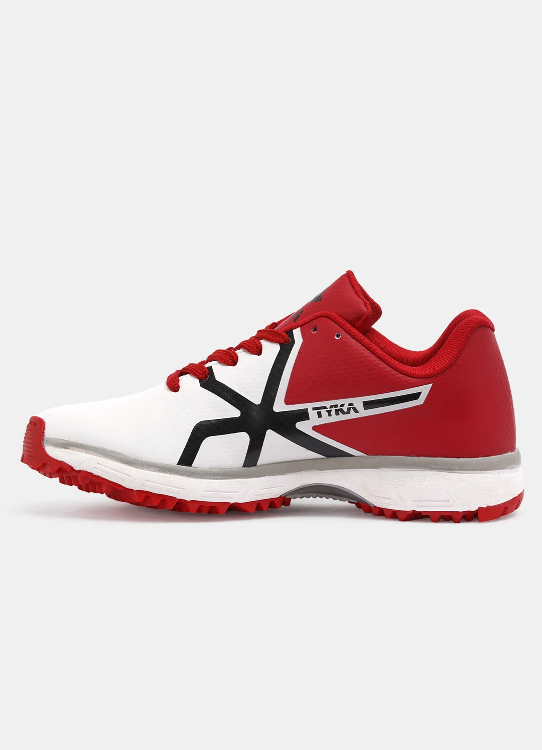 Tyka Champ 16 Rubber Cricket Shoes White Red