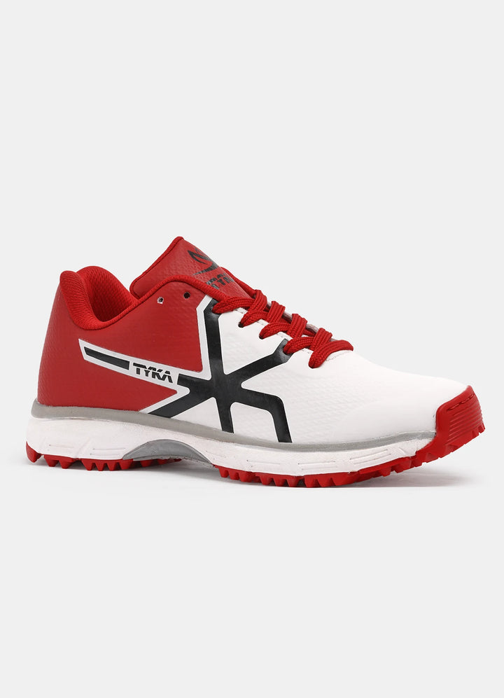 Tyka Champ 16 Rubber Cricket Shoes White Red