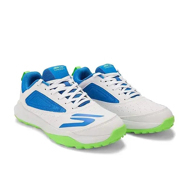 Skechers 214205ID WBL Cricket Shoes White Blue Size