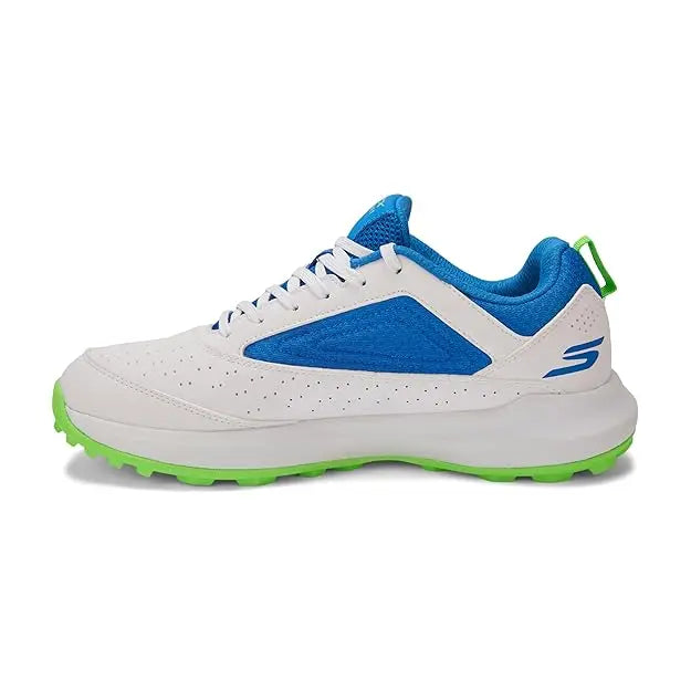 Skechers 214205ID WBL Cricket Shoes White Blue Size