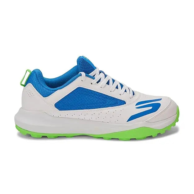 Skechers 214205ID WBL Cricket Shoes White Blue Size